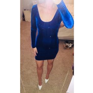 American Apparel blue velvet dress